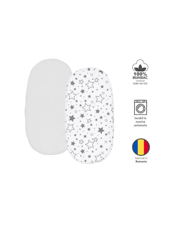 Kidizi Seturi de cearșafuri pentru bebeluși Pentru Patut Bumbac cu Cauciuc Gri 45x85buc 2buc