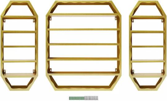 Set 3 Wandmontierte Metallregale Organizer 6 Ebenen
