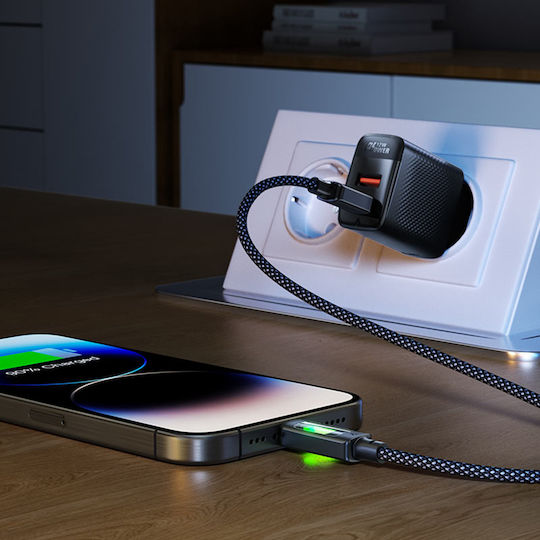 Acefast USB 2.0 Cable USB-C male - USB-A 18W Μαύρο 1.2m