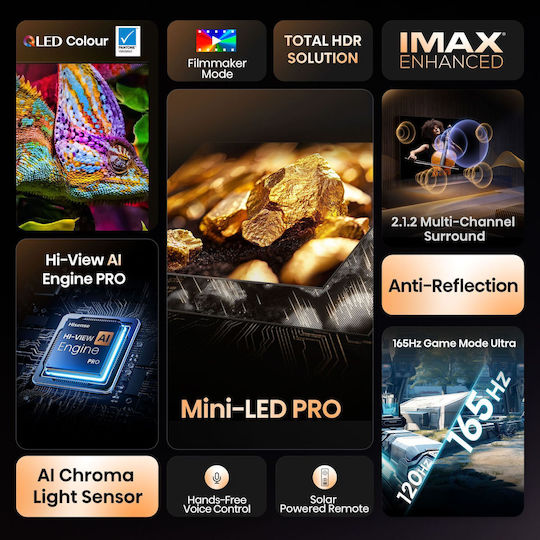 Hisense Смарт Телевизор 55" 4K UHD Mini LED U7Q PRO HDR (2025) 55U7Q PRO