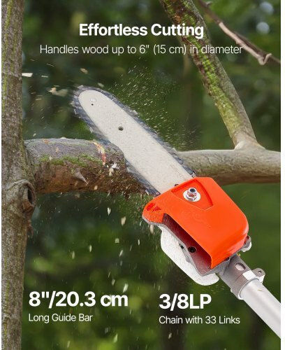 Vevor ECCYJCS8INCH86J0A002V0 Σταθερό Κονταροπρίονο Βενζίνης 1.2hp Συνολικού Μήκους 198.12cm και Λάμα 20.32cm