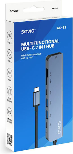 Savio Hub 7 Θυρών USB 3.1 με σύνδεση USB-C