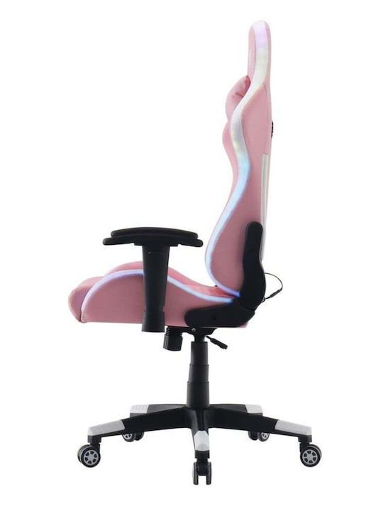 Havit GC927 Καρέκλα Gaming Δερματίνης με Ρυθμιζόμενα Μπράτσα και RGB Φωτισμό Ροζ