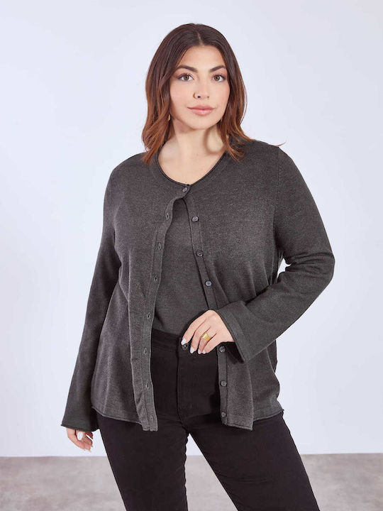 Celestino Women's Knitted Cardigan Soft Texture Anthracite