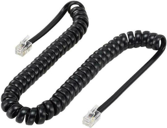 ATC Spirale Telefonkabel RJ10 4P4C 2m Schwarz (05.005.0033)