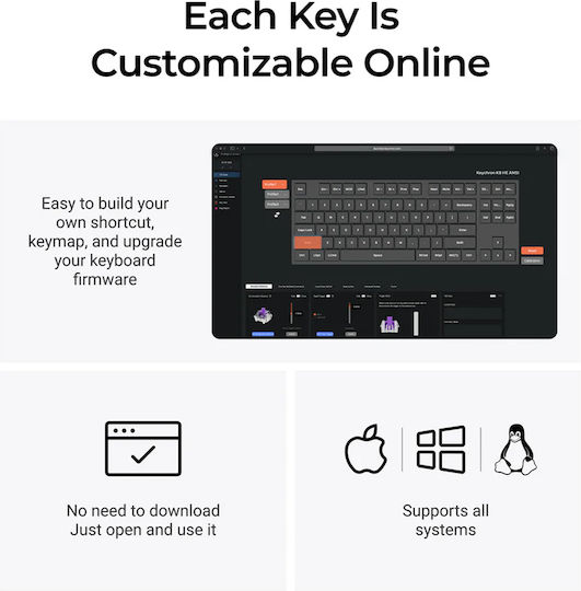 Keychron K8 HE K8H-F1 Fără fir Efect Hall Gaming Tastatură Tenkeyless cu Magnetic comutatoare și iluminare RGB (Engleză US) Special Wood Edition
