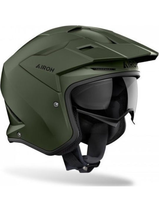 Airoh Kombakt Military Green Matt Κράνος Μηχανής Jet ECE 22.06 1150gr με Sunvisor