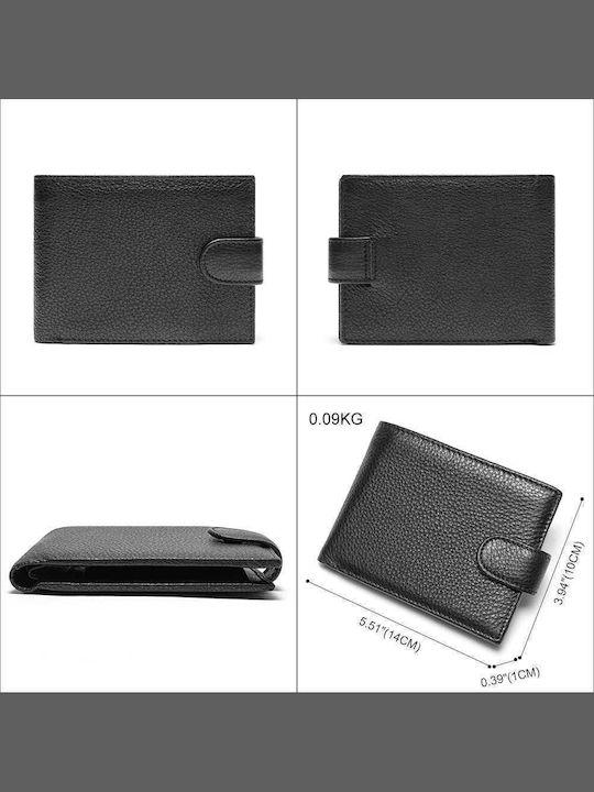 Leather Men's Wallet Classic with RFID Black
