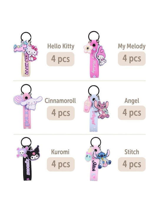 Stitch & Hello Kitty Display 24 Keychains 14cm