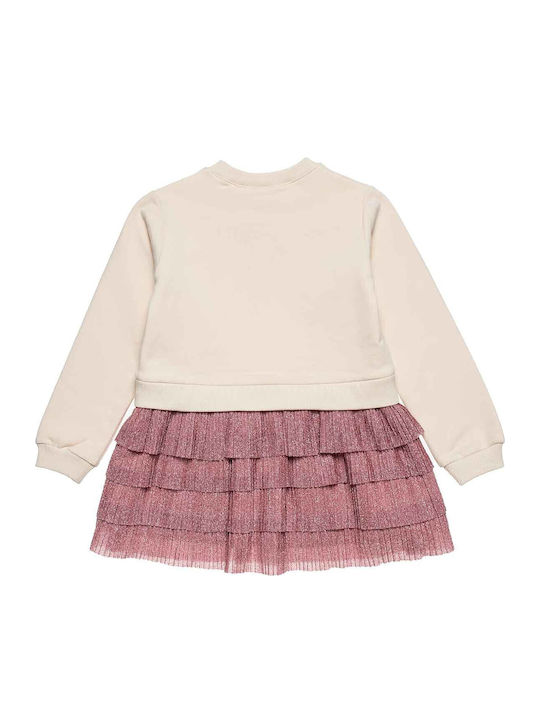 Kinderkleid Mädchenkleider Langärmelig Beige