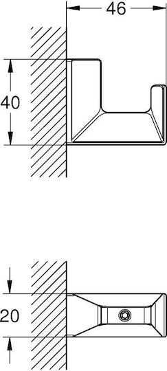 Grohe Selection Cube Άγκιστρο Μπάνιου Μονό με Βίδες ​4.6x4cm Μαύρο
