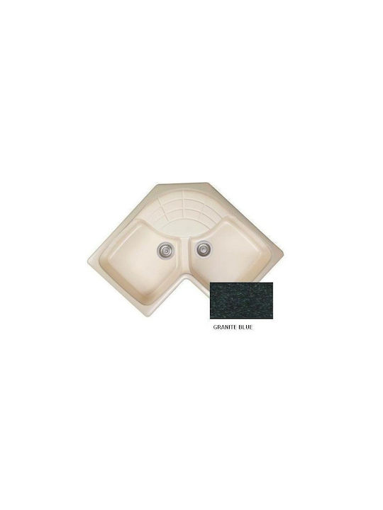 Sanitec Classic Ένθετος Νεροχύτης Γωνιακός από Συνθετικό Γρανίτη Μ83xΠ83cm Granite Blue