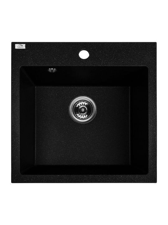 Laveo Drop-In Chiuvetă din Granit Sintetic L49xW49cm Negru