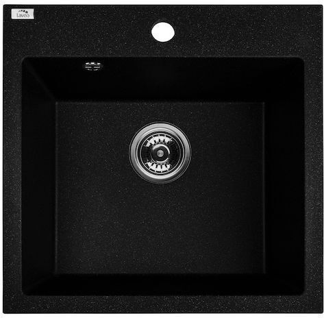 Laveo Drop-In Spüle aus Verbundgranulat B49xT49cm Schwarz