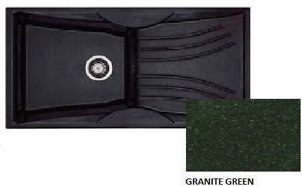 Sanitec Classic Ένθετος Νεροχύτης από Συνθετικό Γρανίτη Μ99xΠ51cm Granite Green