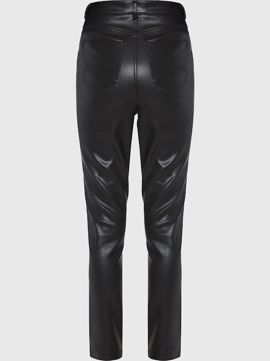 Damen Stoff Hose in Enger Passform Schwarz