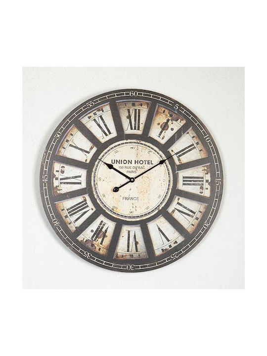 Wall Clock Wooden Ecru 58.2x4.3cm