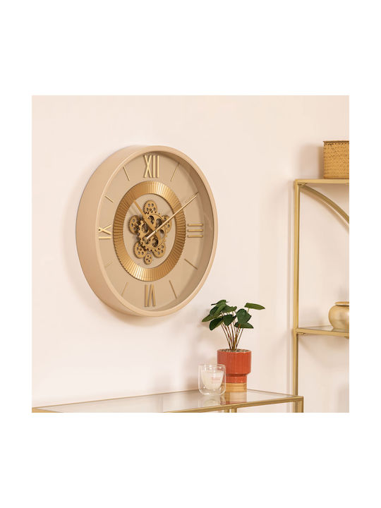 Wanduhr Metallisch Beige Ø50cm