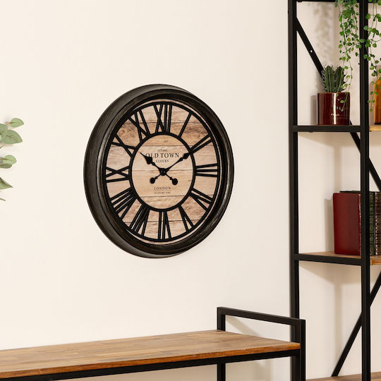 Atmosphera Pendule Plast Relief Antique Wall Clock Plastic Black Ø49cm