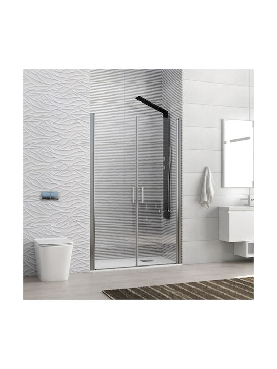 Karag Divider de verandă Duș cu Cu balamale Ușă 140x200cm Sticlă transparentă Chrome