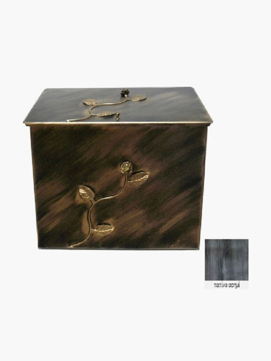 GTMED Μεταλλικό Κουτί Αποθήκευσης Ξύλων 63x54x44cm Ασημί