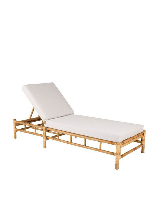 Deckchair Bamboo with Cushion Gray 80x35cm.