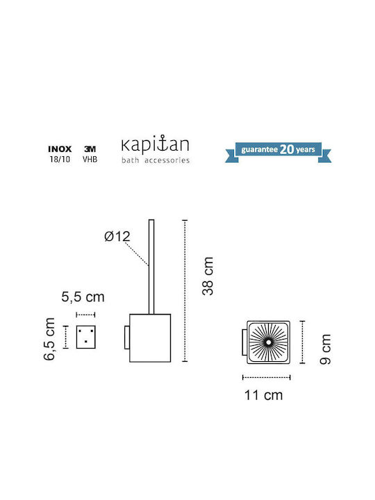 Kapitan Inox Badezimmer Toilettenbürste Silber