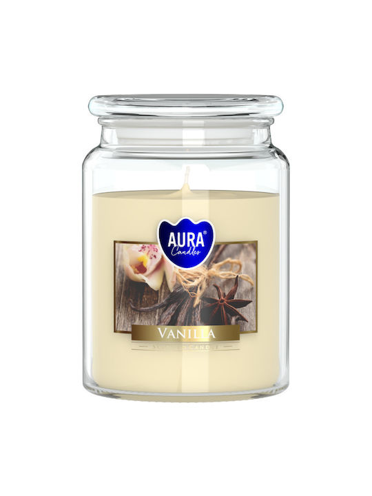 Aura Glass Αρωματικό Κερί σε Βάζο με Άρωμα Βανίλια 500gr