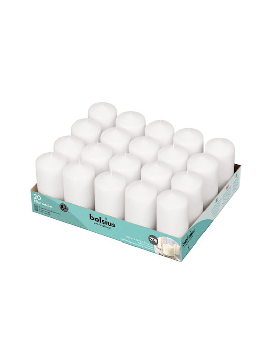Bolsius Dezoration Kerze Weiß 2800gr 20 Stück