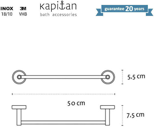 Karag Optimo-b Ράγα Μπάνιου Μονή Επιτοίχια με Βίδες Μαύρη