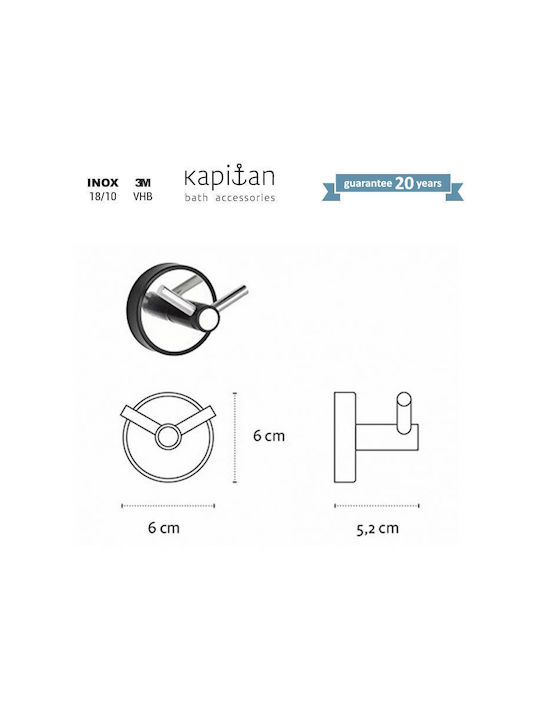 Karag Optimo-w 620299 Άγκιστρο Μπάνιου Διπλό με Βίδες Λευκό