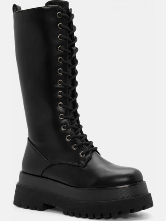 Damenstiefel mit Mittelhohem Absatz in Schwarz