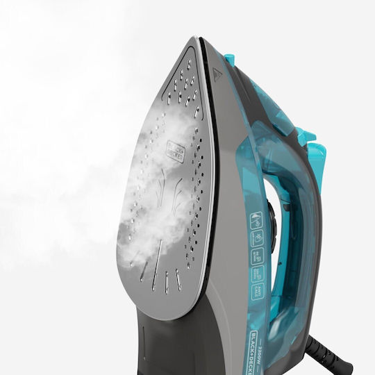 Black & Decker Fier de Călcat cu Aburi 2200W cu Talpă din Oțel Inoxidabil