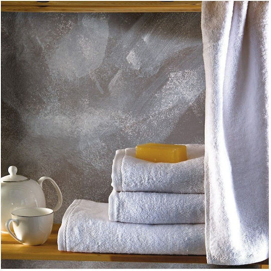 SB Home Προσώπου Nisyros 50x90εκ. Λευκό Βάρους 580gr/m²