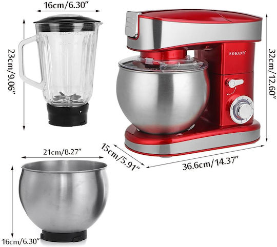 Sokany SC213C Mixează 1200W cu Vas din Oțel Inoxidabil 6.5lt