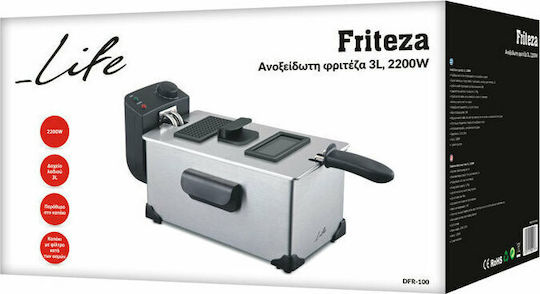 Life DFR-100 Deep Fryer 3lt Silver