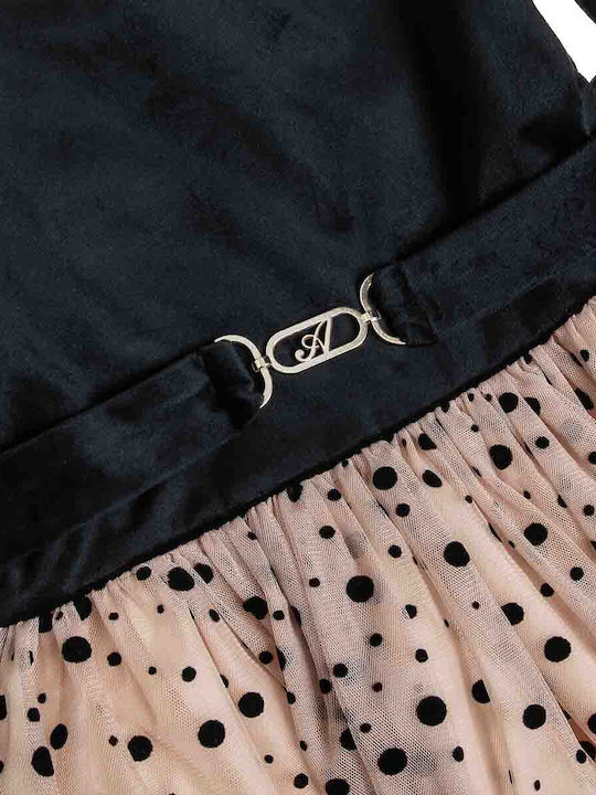 Children's Dress Long Sleeve Velvet Black