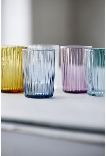 Bitz Set Gläser Wasser aus Glas in Blau Farbe 280ml 4Stück