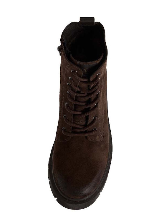 Wildleder Stiefeletten Damen Braun