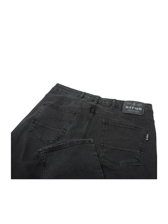 Men's Elastic Jeans Pants with Regular Fit Gray