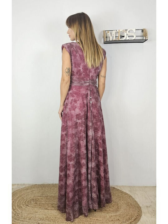 Maxi Βραδινό Φόρεμα Βυσσινί