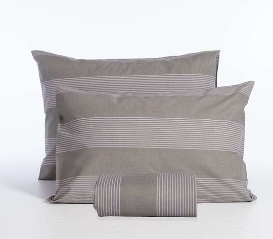 Nef-Nef Homeware Σετ Παπλωματοθήκη Βαμβακερή Μονή με Μαξιλαροθήκη 170x240cm Casual Stripe Petrol