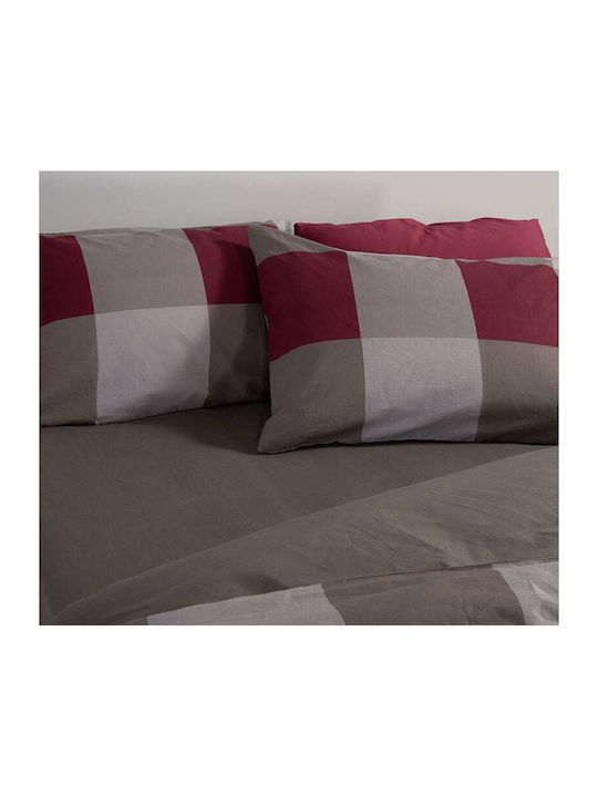 Nef-Nef Homeware Bettbezug-Set Baumwolle Einzelbett mit Kissenbezug 170x240 Casual Check Grey