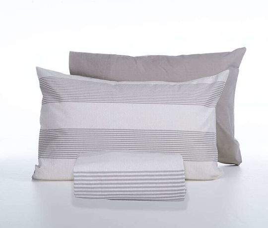 Nef-Nef Homeware Комплект Плик за Завивка Памучен Кинг Сайз с 2 Калъфки 240x230 Casual Stripe Петрол