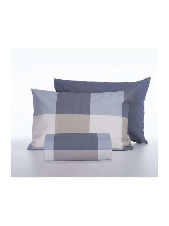 Nef-Nef Homeware Bettbezug-Set Baumwolle Einzelbett mit Kissenbezug 170x240 Casual Check Grey
