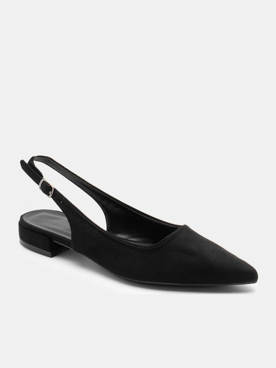 Γυναικείες Μπαλαρίνες Slingback σε Μαύρο Χρώμα