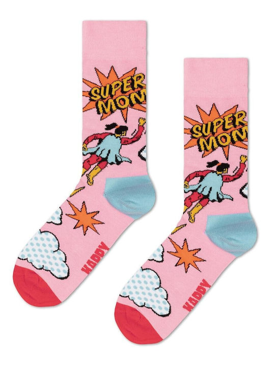 Happy Socks Super Κάλτσες με Σχέδια Ροζ Happy Socks Super Κάλτσες με Σχέδια Ροζ
