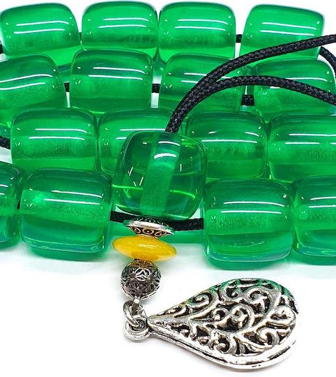 Roloi Komboloi Resin Worry Beads with 17 Beads Green 28cm