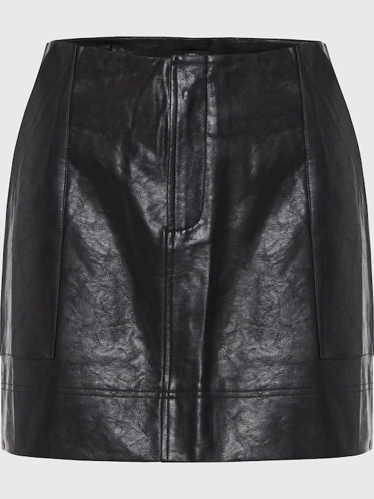 Leather Mini Skirt Black