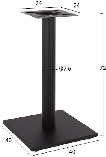 Tischständer aus Metall mit Regulator Black Checkmate 40x40x72cm